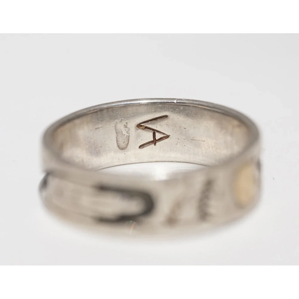 Vidal Aragon Santo Domingo 14k Gold Sterling Silver Storyteller Ring Size 11.5